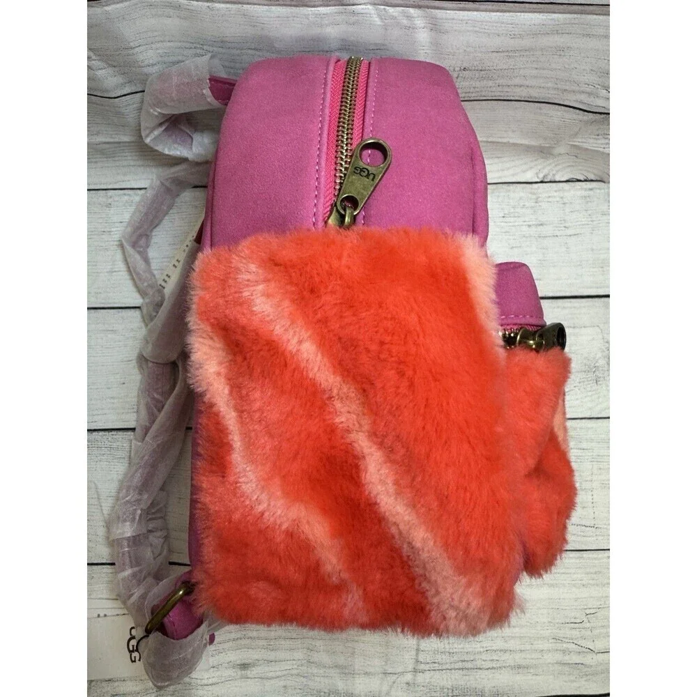 UGG Dannie II Mini Sheepskin Zebra Backback FUCHSIA
